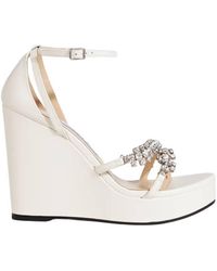 Jimmy Choo - Bing 120 Crystal-Embellished Wedges, Brand Size 38.5 Us - Lyst