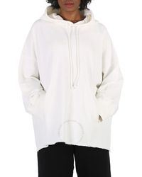 MM6 by Maison Martin Margiela - Off Oversize Fit Cotton Hoodie - Lyst