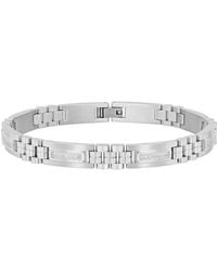 Robert Alton - 1/4Ctw Diamond Stainless Steel Bracelet - Lyst