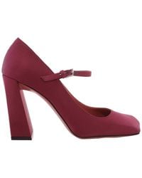 AMINA MUADDI - Charlotte Satin Mary Jane Pumps - Lyst