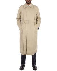 Burberry - Bradford Car Coat Gabardine Long Coat, Brand Size 46 Us - Lyst