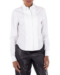 Loewe - Front Button Pleated Cotton Shirt, Brand Size 38 - Lyst