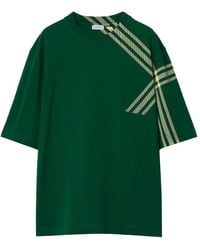 Burberry - Check Pattern T-Shirt - Lyst