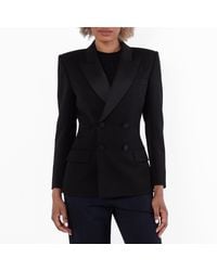Saint Laurent - Double-Breasted Tuxedo Jacket, Brand Size 38 (Us Size 2) - Lyst