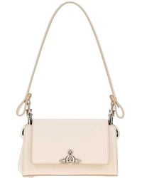 Vivienne Westwood - Ivory Synthetic Leather Small Hazel Shoulder Bag Borse A Mano - Lyst