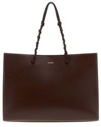 Jil Sander - Chocolate Leather Tangle Shopping Bag 205 Borse A Mano - Lyst