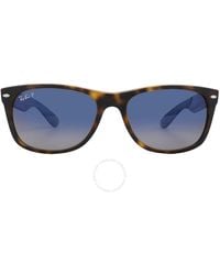 Ray-Ban - New Wayfarer Polarized Blue Gradient Square Sunglasses Rb2132 865/78 58 - Lyst