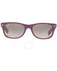 Ray-Ban - New Wayfarer Classic Grey Gradient Square Sunglasses Rb2132 6606m3 52 - Lyst