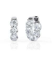Brilliant Diamond - 3 Carat Lab Grown Diamond Huggie Hoop Earrings For - Lyst