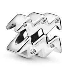 PANDORA - Sparkling Aquarius Zodiac Charm - Lyst