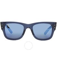 Ray-Ban - Mega Wayfarer Blue Mirror Square Sunglasses Rb0840s 6638o4 51 - Lyst
