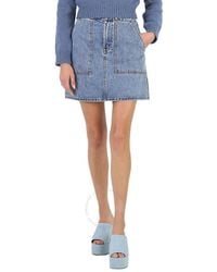 COACH - Cotton Denim Mini Skirt - Lyst