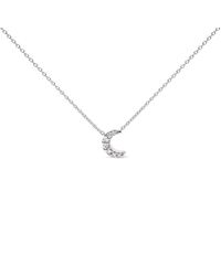 Haus of Brilliance - 10K Diamond Accented Crescent Moon Shaped 18" Inch Pendant Necklace (H-I Color, I1-I2 Clarity) - Lyst