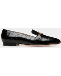 Bally - Obrien Croc-Embossed Leather Loafers, Brand Size 35 Us - Lyst