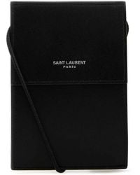 Saint Laurent - Logo Print Mini Crossbody Bag - Lyst