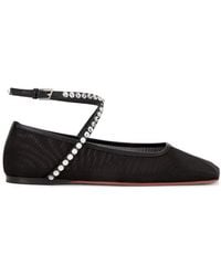 AMINA MUADDI - Mesh Crystal Ballerina Flats - Lyst