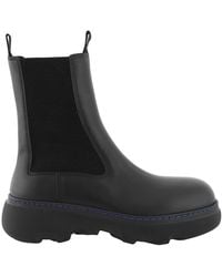 Burberry - Creeper Chelsea Leather Ankle Boots, Brand Size 39 (Us - Lyst