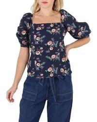 Polo Ralph Lauren - Ladies Floral Print Linen Puff Sleeve Blouse - Lyst