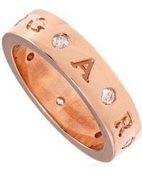 BVLGARI - Ladies 18 Kt Rose Band Ring With Diamonds - Lyst