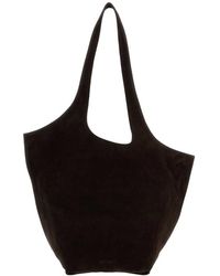 The Attico - Dark Suede Large Le Scoop Shopping Bag Darkbrown Exterior: Borse A Mano - Lyst