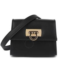 Ferragamo - Credit Card Holder With Shoulder Strap - Lyst