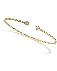 Haus of Brilliance - 10K Plated Sterling Lab Grown Diamond Accent Bezel Cuff Bangle Bracelet - Lyst