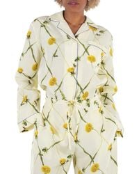 Burberry - Dandelion-Print Silk Pyjama Shirt, Brand Size 4 Us - Lyst