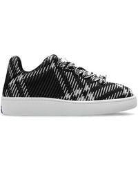 Burberry - Check Knit Box Low-Top Sneakers, Brand Size 36 Us - Lyst