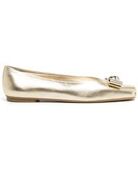 Ferragamo - Pina Leather Ballet Flat - Lyst