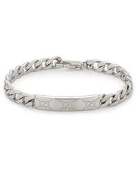 Gucci - Signature Sterling Bracelet With Gg Tag - Lyst