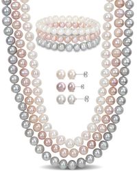 Amour - 7-Piece Jewelry Set Freshwater Cultured 7.5-8Mm Pearls - Lyst