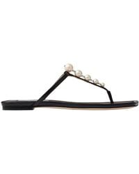 Jimmy Choo - Alaina Embellished Faux Pearl Sandals, Brand Size 36 Us - Lyst