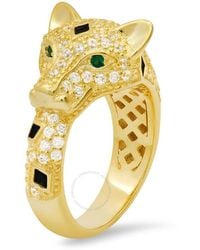 Kylie Harper - 14k Gold Over Silver Cubic Zirconia Cz Panther Ring - Lyst