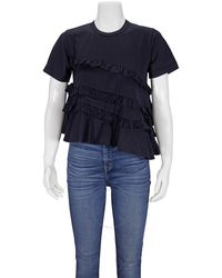 Comme des Garçons - Girl Asymetric Short Sleeve Ruffle T-shirt - Lyst