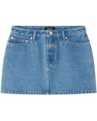 A.P.C. - Mini-Jupe Demin Skirt, Brand Size 38 Us - Lyst