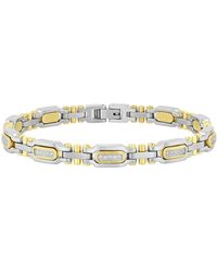 Robert Alton - 3/8Ctw Diamond Stainless Steel Two-Tone Bracelet With Finish - Lyst