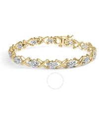 Haus of Brilliance - 10k Gold Plated .925 Sterling Silver 2.00 Cttw Round-cut Diamond Link 7" Bracelet - Lyst
