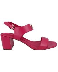 Ferragamo - Gancini-Plaque Block-Heel Sandals - Lyst