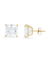 Kylie Harper - 10K 8Mm Princess-Cut Cubic Zirconia Cz Stud Earrings - Lyst