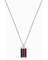 Gucci - Web Motif Sterling Necklace - Lyst