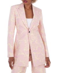 Burberry - Rose Wool Tailored Jacket, Brand Size 4 Us - Lyst