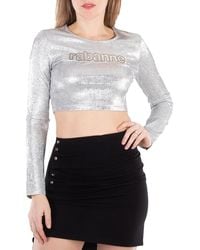Rabanne - Ladies Long-Sleeved Crop Top, Brand Size 34 (Us - Lyst