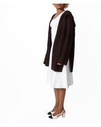 Ferragamo - Rib-Knit Hooded Cardigan - Lyst