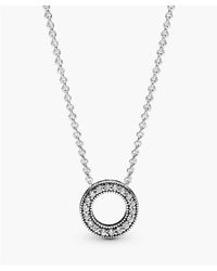 PANDORA - Logo Reversible Collier With Clear Cubic Zirconia - Lyst