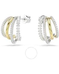 Swarovski - Hyperbola Pierced Earrings Mini Hoop 4 Mixed Plating - Lyst