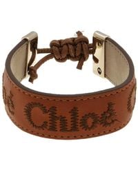 Chloé - Woody Logo Embroidered Bracelet - Lyst