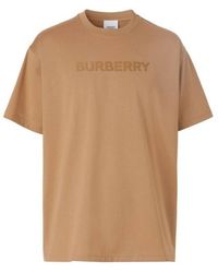 Burberry - Harriston Logo Print Cotton T-Shirt - Lyst