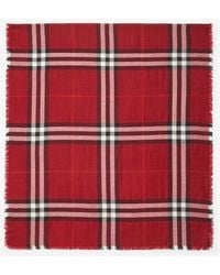 Burberry - Reversible Check Wool Silk Scarf - Lyst