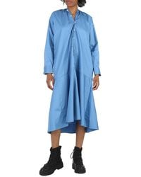 MM6 by Maison Margiela - Ladies Prussian Asymmetric Cotton Shirt Dress - Lyst