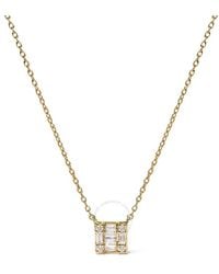 Haus of Brilliance - 10K 1/10 Cttw Round And Baguette Diamond Mosaic Composite Square 18" Inch Necklace (H-I Color, I1-I2 Clarity) - Lyst